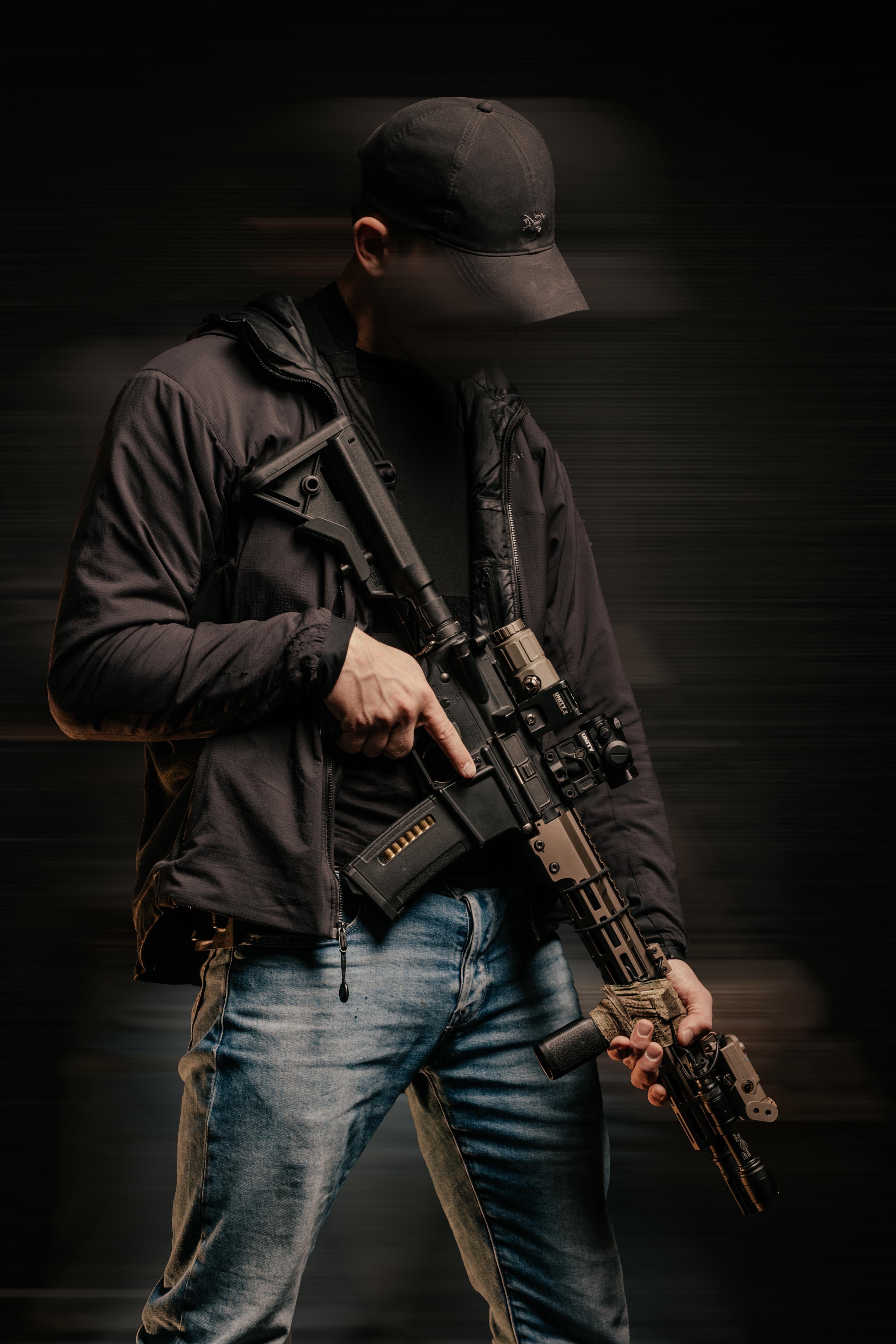 Black body armor vest front view