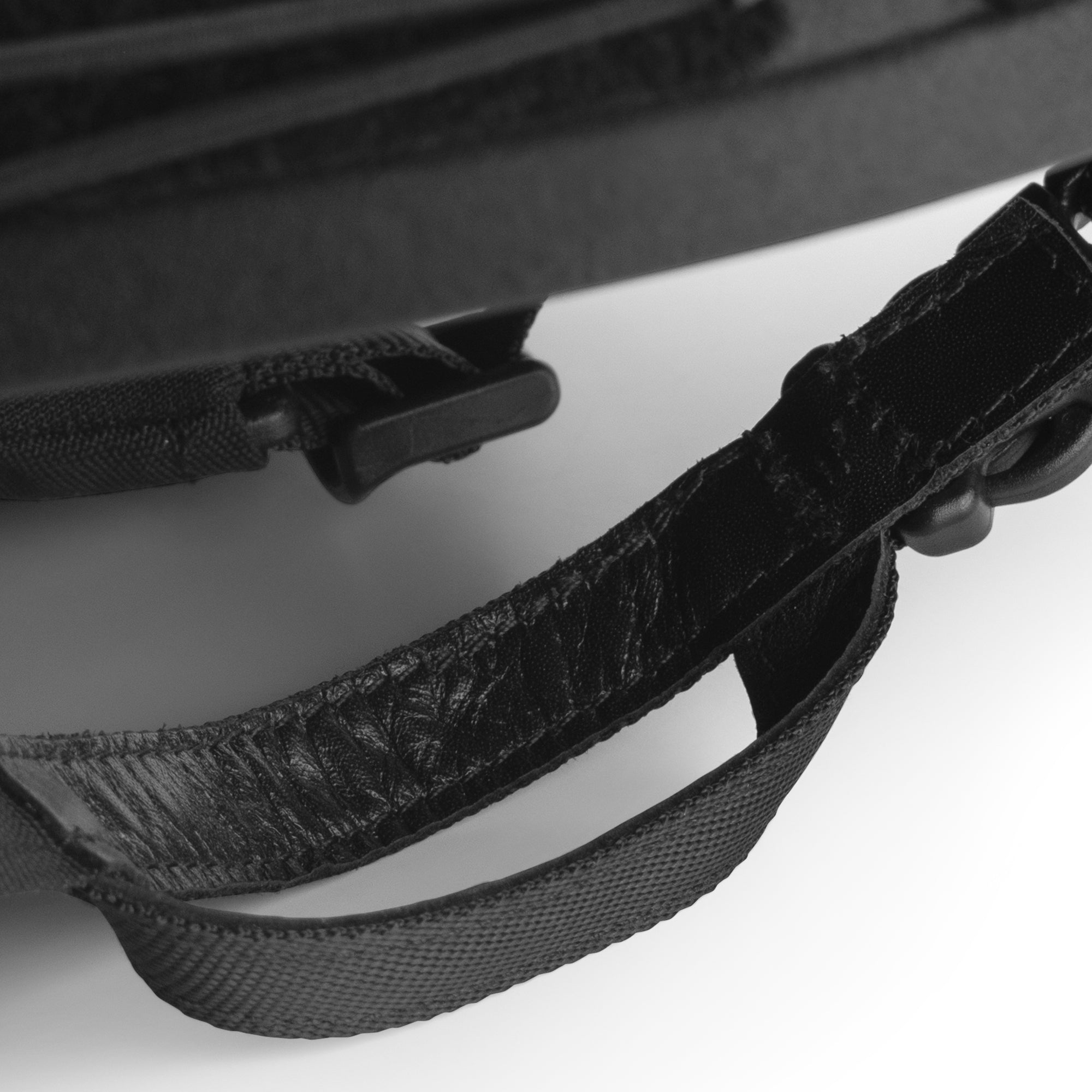 Leather chin strap ballistic helmet
